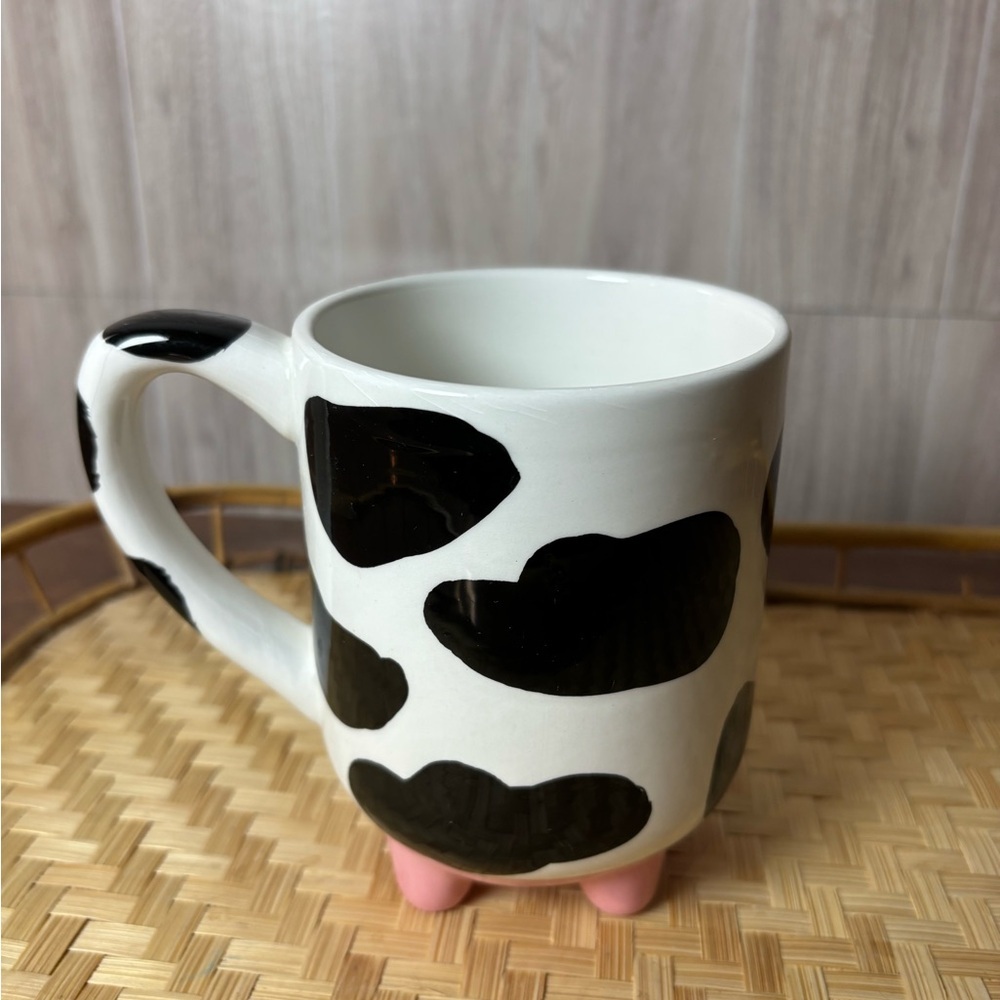 Boston Warehouse Black and White Cow Print Mug